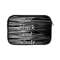 I Love Black And White Apple Ipad Mini Zipper Cases by Valentinaart