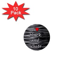 I Love Black And White 2 1  Mini Magnet (10 Pack)  by Valentinaart