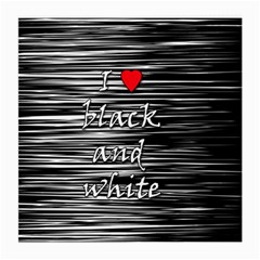 I Love Black And White 2 Medium Glasses Cloth by Valentinaart