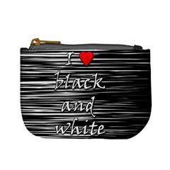 I Love Black And White 2 Mini Coin Purses by Valentinaart