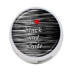 I Love Black And White 2 4-port Usb Hub (two Sides)  by Valentinaart