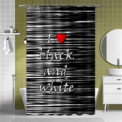 I Love Black And White 2 Shower Curtain 48  X 72  (small)  by Valentinaart