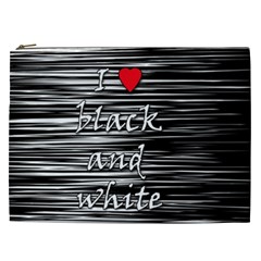 I Love Black And White 2 Cosmetic Bag (xxl)  by Valentinaart