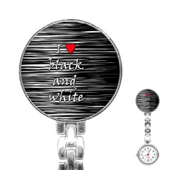 I Love Black And White 2 Stainless Steel Nurses Watch by Valentinaart