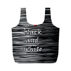 I Love Black And White 2 Full Print Recycle Bags (m)  by Valentinaart