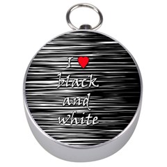 I Love Black And White 2 Silver Compasses by Valentinaart