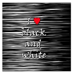 I Love Black And White 2 Large Satin Scarf (square) by Valentinaart