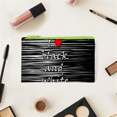 I Love Black And White 2 Cosmetic Bag (xs) by Valentinaart