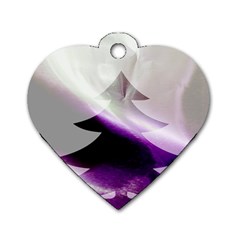 Purple Christmas Tree Dog Tag Heart (two Sides) by yoursparklingshop