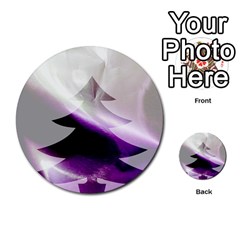 Purple Christmas Tree Multi-purpose Cards (round) 