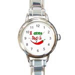 I am hot  Round Italian Charm Watch Front