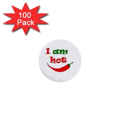 I Am Hot  1  Mini Buttons (100 Pack)  by Valentinaart