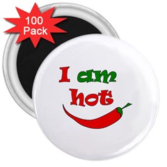 I Am Hot  3  Magnets (100 Pack) by Valentinaart