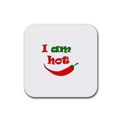 I Am Hot  Rubber Coaster (square)  by Valentinaart