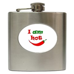 I Am Hot  Hip Flask (6 Oz) by Valentinaart