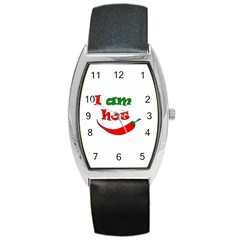 I Am Hot  Barrel Style Metal Watch by Valentinaart