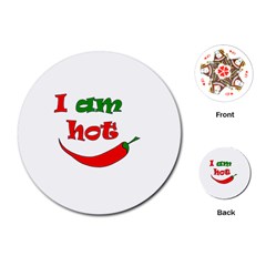 I Am Hot  Playing Cards (round)  by Valentinaart