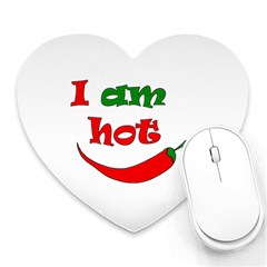 I Am Hot  Heart Mousepads by Valentinaart