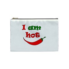 I Am Hot  Cosmetic Bag (medium)  by Valentinaart