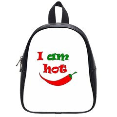 I Am Hot  School Bags (small)  by Valentinaart