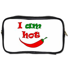 I Am Hot  Toiletries Bags by Valentinaart