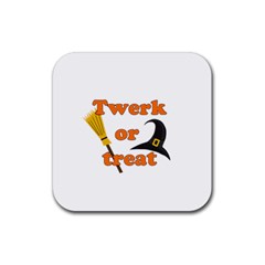 Twerk Or Treat - Funny Halloween Design Rubber Coaster (square)  by Valentinaart