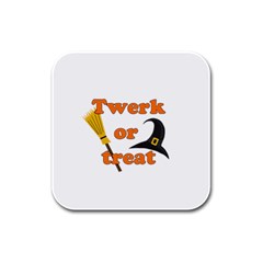 Twerk Or Treat - Funny Halloween Design Rubber Square Coaster (4 Pack)  by Valentinaart