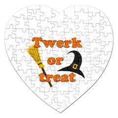 Twerk Or Treat - Funny Halloween Design Jigsaw Puzzle (heart) by Valentinaart