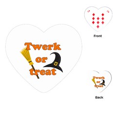 Twerk Or Treat - Funny Halloween Design Playing Cards (heart)  by Valentinaart