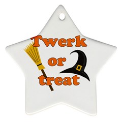 Twerk Or Treat - Funny Halloween Design Star Ornament (two Sides)  by Valentinaart