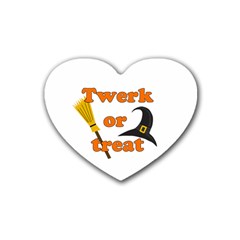 Twerk Or Treat - Funny Halloween Design Heart Coaster (4 Pack)  by Valentinaart