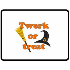 Twerk Or Treat - Funny Halloween Design Fleece Blanket (large)  by Valentinaart