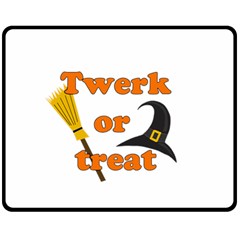 Twerk Or Treat - Funny Halloween Design Fleece Blanket (medium)  by Valentinaart