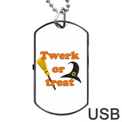 Twerk Or Treat - Funny Halloween Design Dog Tag Usb Flash (one Side) by Valentinaart