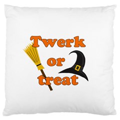 Twerk Or Treat - Funny Halloween Design Large Cushion Case (one Side) by Valentinaart