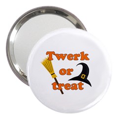 Twerk Or Treat - Funny Halloween Design 3  Handbag Mirrors by Valentinaart