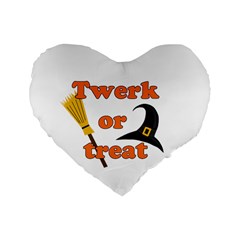 Twerk Or Treat - Funny Halloween Design Standard 16  Premium Heart Shape Cushions by Valentinaart