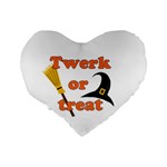 Twerk or treat - Funny Halloween design Standard 16  Premium Heart Shape Cushions Back