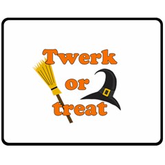 Twerk Or Treat - Funny Halloween Design Double Sided Fleece Blanket (medium)  by Valentinaart