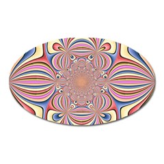 Pastel Shades Ornamental Flower Oval Magnet by designworld65