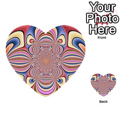 Pastel Shades Ornamental Flower Multi-purpose Cards (heart)  by designworld65