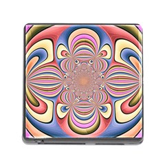 Pastel Shades Ornamental Flower Memory Card Reader (square) by designworld65