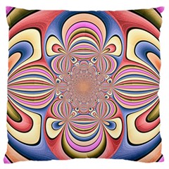 Pastel Shades Ornamental Flower Large Flano Cushion Case (two Sides) by designworld65