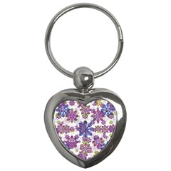 Stylized Floral Ornate Pattern Key Chains (heart)  by dflcprints