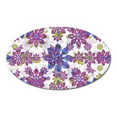 Stylized Floral Ornate Pattern Oval Magnet by dflcprints