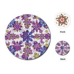 Stylized Floral Ornate Pattern Playing Cards (round)  by dflcprints