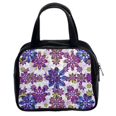 Stylized Floral Ornate Pattern Classic Handbags (2 Sides) by dflcprints