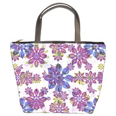 Stylized Floral Ornate Pattern Bucket Bags by dflcprints