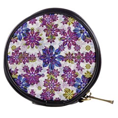 Stylized Floral Ornate Pattern Mini Makeup Bags