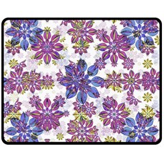 Stylized Floral Ornate Pattern Fleece Blanket (medium)  by dflcprints